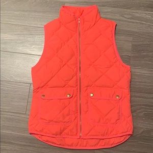 JCrew neon pink puffer vest